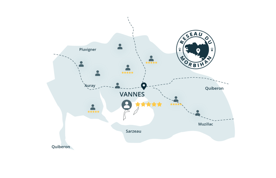 Carte des artisans autour de Vannes